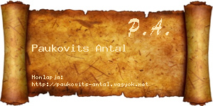 Paukovits Antal névjegykártya